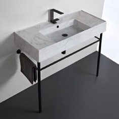 Modern Console Sink, Marble Style Sink, 40 inch